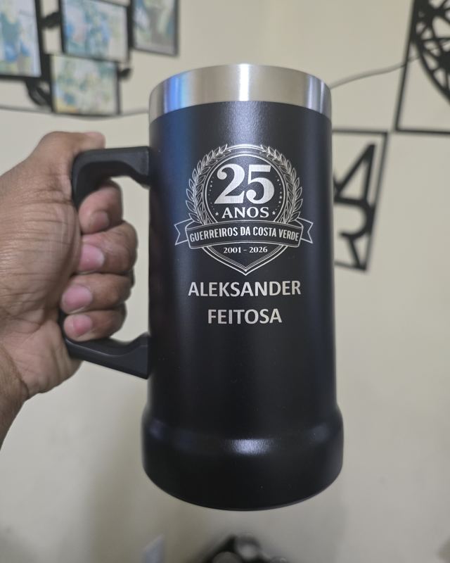 Caneca de Chopp Térmica personalizado a laser pela CJN